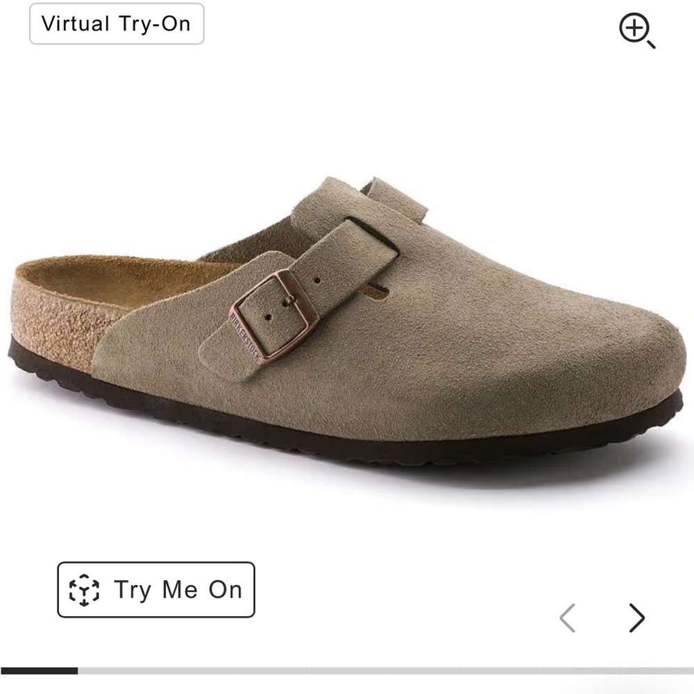 Suede Birkenstock Slip-On Clogs with Buckle bn with box